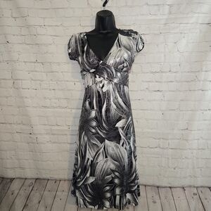 Y2k Abstract metallic floral milkmaid babydoll Fairy dress Small Soft Grunge